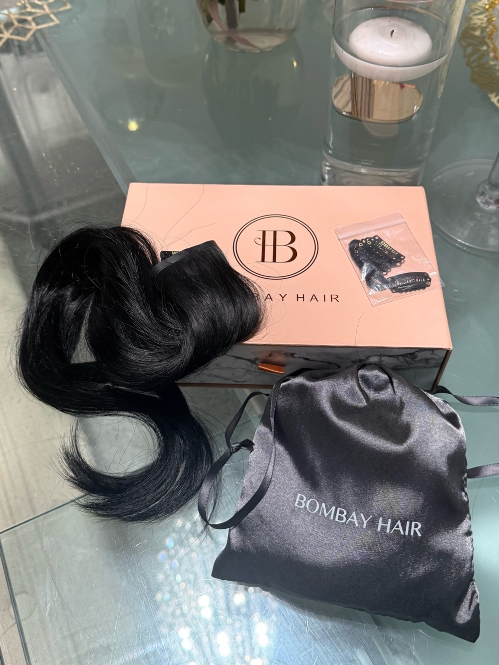 Bombay Hair Seamless Clip-In Hair Extensions - Jet Black (1) 20 inches (190g)